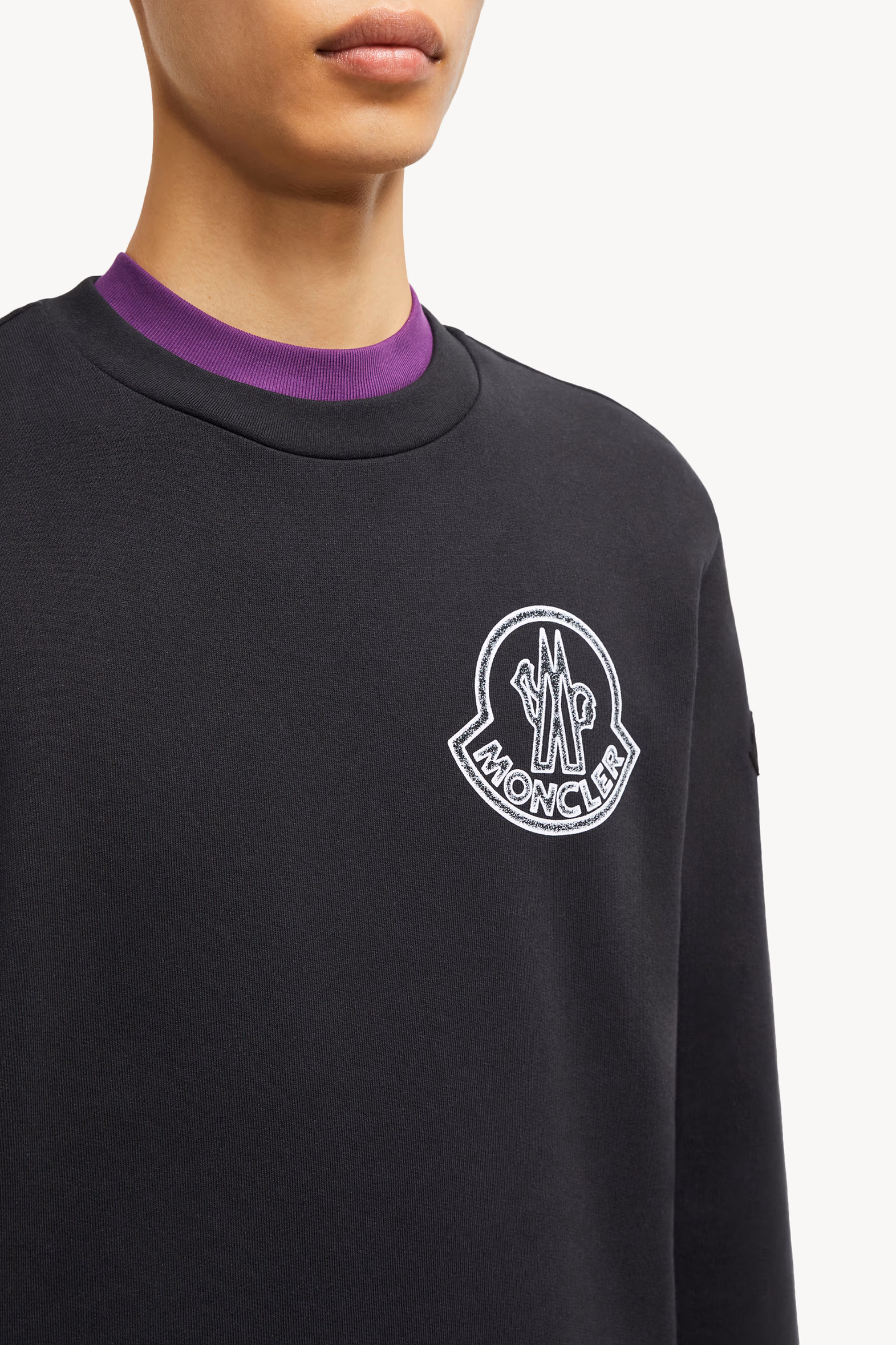 Logo Cotton Sweatshirt Men Black Moncler 6